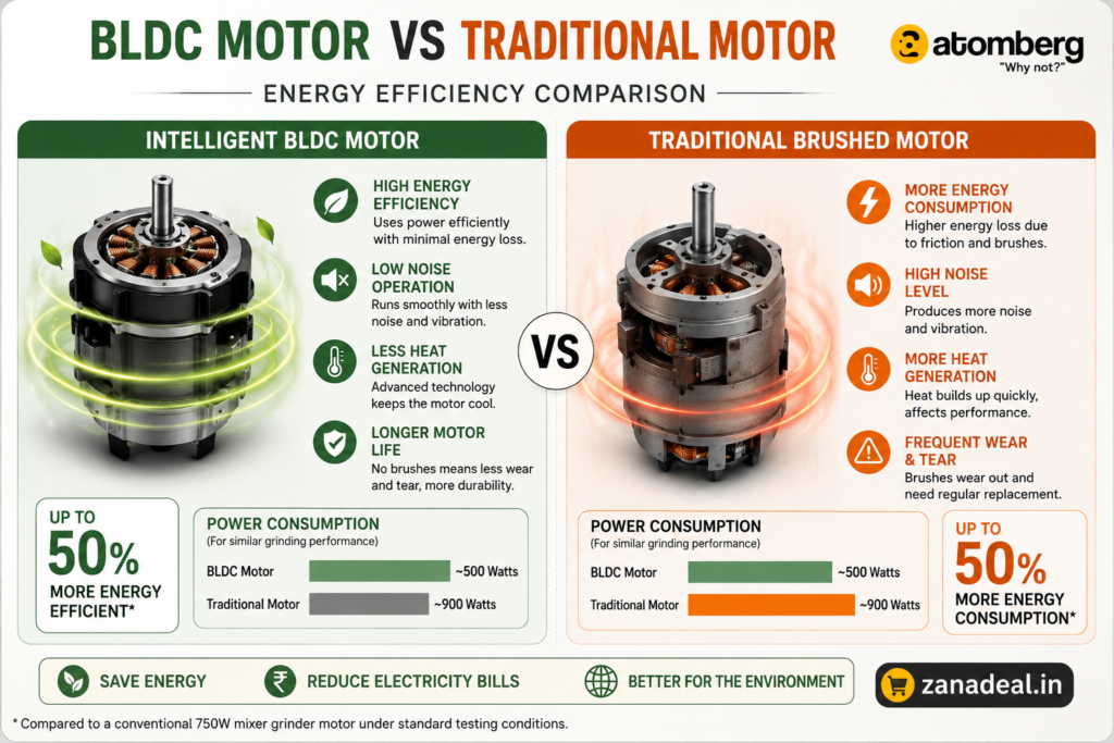 BLDC Motor vs Traditional Motor Energy Efficiency | zanadeal.in