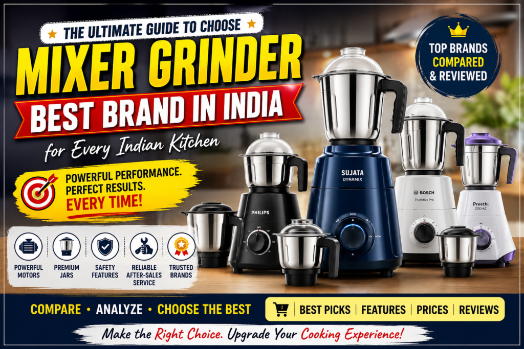Mixer Grinder Best Brand in India 2026: Top 10 Brands Compared for Performance, Durability & Value