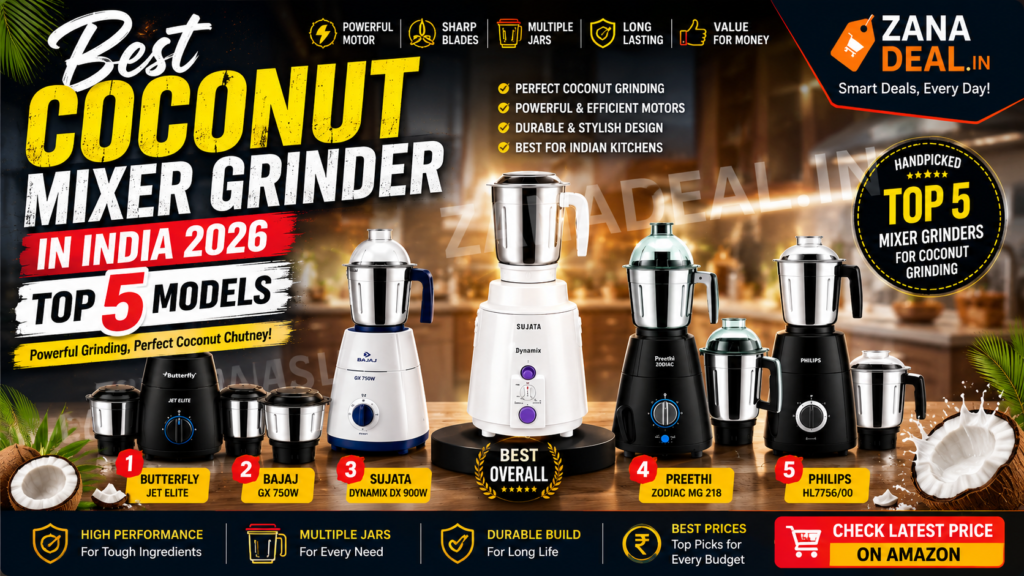 Best Coconut Mixer Grinder in India 2026 – Top 5 Models Reviewed