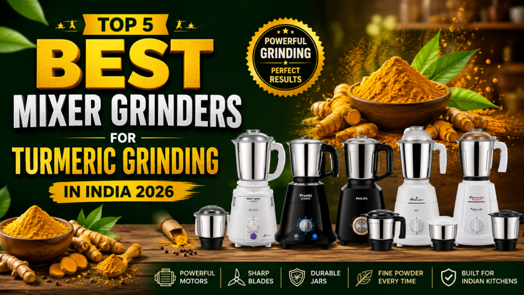 Best Mixer Grinder for Turmeric Grinding in India 2026 – Top 5 Models Reviewed